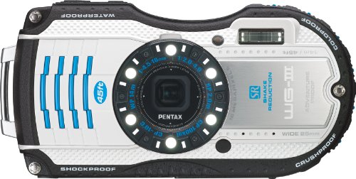 【中古】PENTAX 防水デジタルカメラ PENTAX WG-3 ホワイトブルー 1cmマクロ マクロスタンド付属 LEDライト PENTAX WG-3WHBL 12725