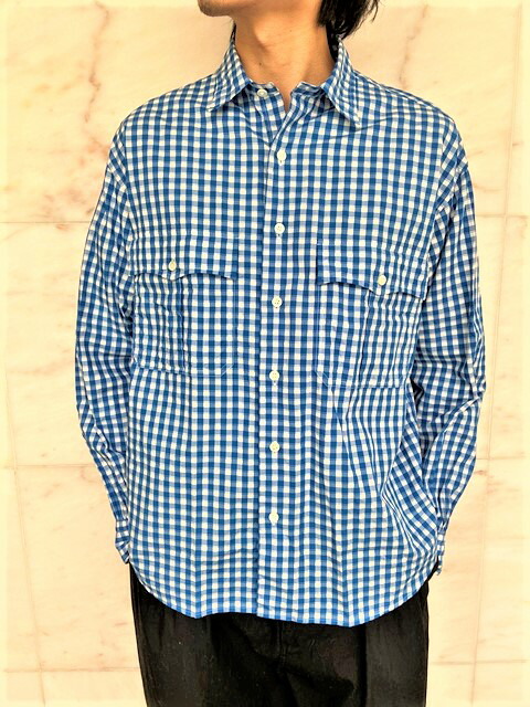 海外最新 楽天市場 Porter Classic ポータークラシック Roll Up Gingham Check Shirt Roll Up Shirt Blue 2fantastic 公式の Prcs Org Pk