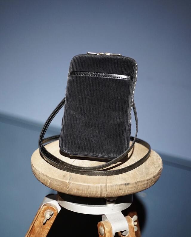 PORTER CLASSIC(ポータークラシック)【CORDUROY POUCH】コーデュロイ ポーチ★BLACK★|2Fantastic
