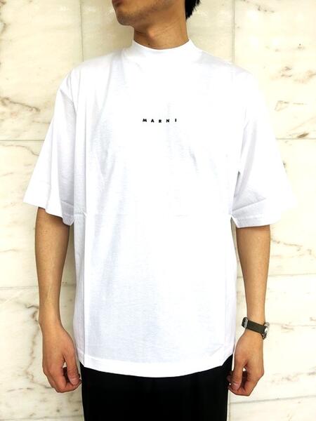 MARNI(マルニ)【WHITE BIO COTTON T-SHIRT WITH LOGO】クルーネックショートスリーブ"MARNI"ロゴTee☆|2Fantastic