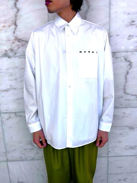 MARNI（マルニ）【MARNI PRINTED LOGO ORGANIC POPLIN SHIRT】マルニロゴプリントオーガニックポプリンシャツ☆WHITE☆｜2Fantastic 36,036円