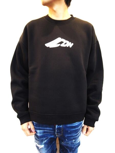 DSQUARED2\u003cBR\u003e（ディースクエアード）\u003cBR\u003e【ICON NEW GENERATION”RELAX FIT”CREWNECK】\u003cBR\u003e”ICON”ニュージェネレーションクルーネックスウェット\u003cBR\u003e★BLACK★ メンズファッション-トップス