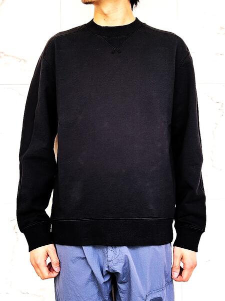 Ten c(十 シー）\u003cBR\u003e【Knits】CREWNECK SWEATSHIRT DIAGONAL FLEECE\u003cBR\u003e労働者の一団 のど首 トレイナー\u003cBR\u003e★BLACK★ スウェット・トレーナー-メンズファッション