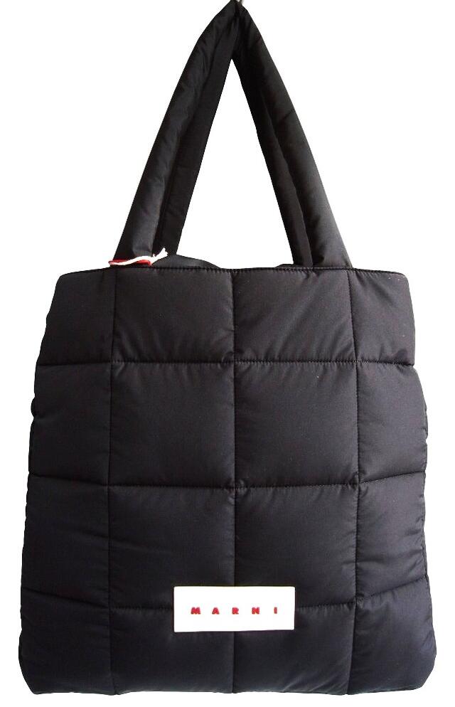 MARNI（マルニ）【LOGO PATCH BLACK PUFF TOTE BAG】マルニ ロゴパッチ ブラック パフ トート バッグ★BLACK★｜2Fantastic