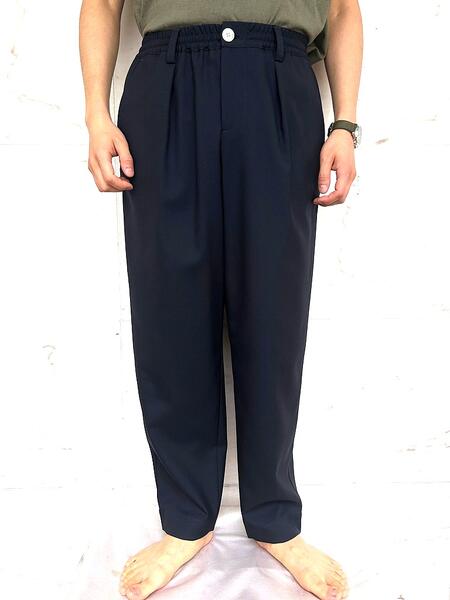MARNI(マルニ)【BLUEBLACK TROPICAL WOOL TROUSERS WITH DRAWSTRING WAIST】”トロピカルウール”イージーワイドテーパードパンツ★BLUEBLACK★|2Fantastic