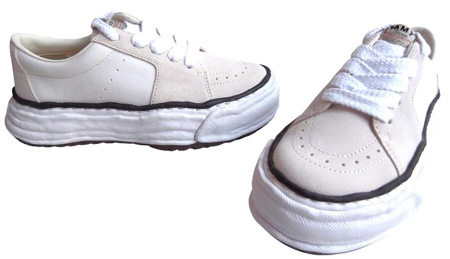 Maison MIHARA YASUHIRO（メゾン ミハラ ヤスヒロ）【"ERIC" OG Sole Mix Material Low-top Sneaker】"エリック" オリジナルソール ミックスマテリアル ローカットスニーカー☆WHITE☆｜2Fantastic