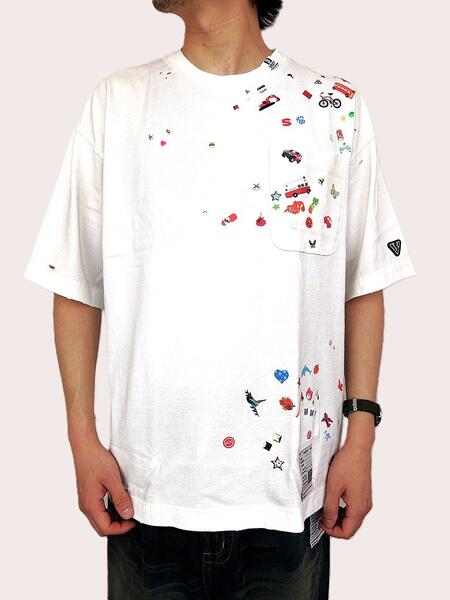 Maison MIHARA YASUHIRO\u003cBR\u003e（住みか ミカラ ヤスヒロ）\u003cBR\u003e【Kids Sticker Printed T-shirt】\u003cBR\u003eキッズステッカープリントティーシャツ\u003cBR\u003e☆WHITE☆