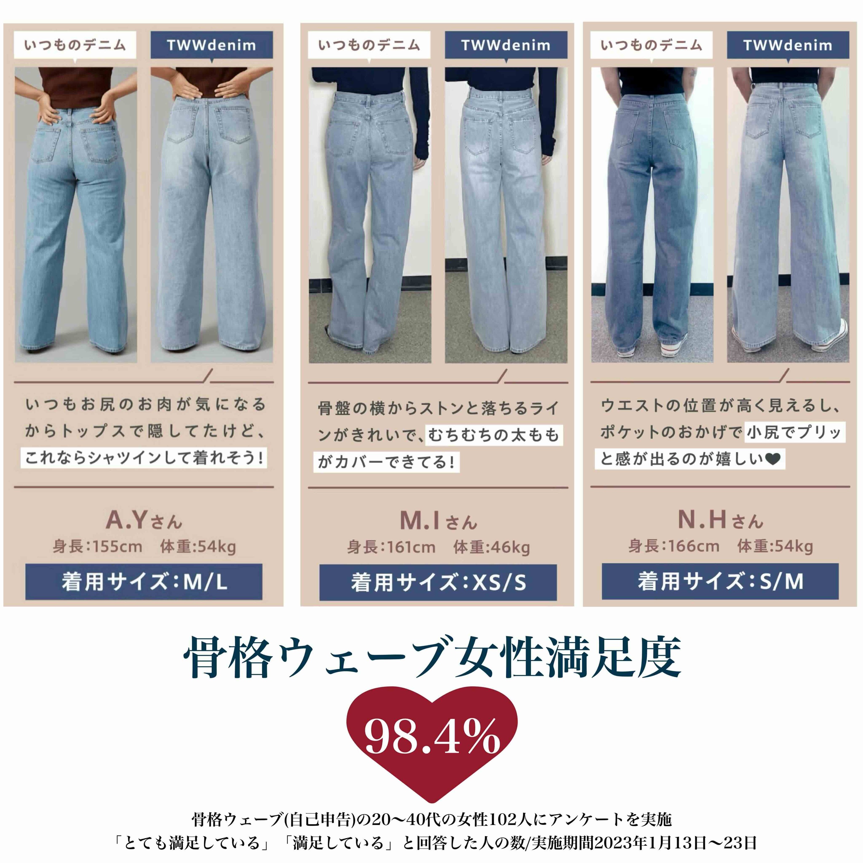 公式】新色登場！ TWWデニム【ウエストとヒップの差が大きい方必見 