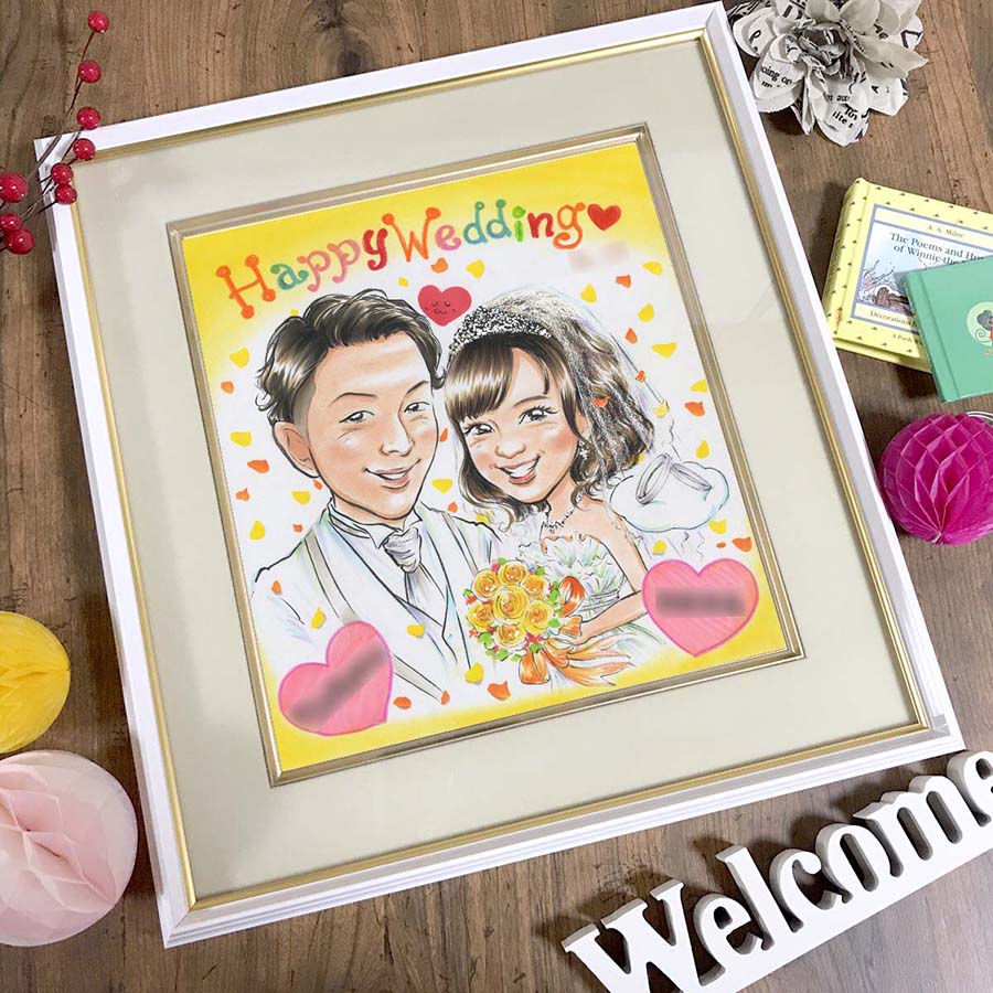 結婚式のウェルカムボード 似顔絵プレゼント 結婚式 新郎新婦 ウェルカムボード 結婚祝い お祝い サンクスボード 結婚記念日 誕生日 金婚 銀婚 還暦 古希 喜寿 傘寿 米寿 卒寿 白寿 敬老 長寿 母の日 父の日 両親 卒業 出産 退職 送別 上司 先輩 友人 記念 似顔絵 送料無料