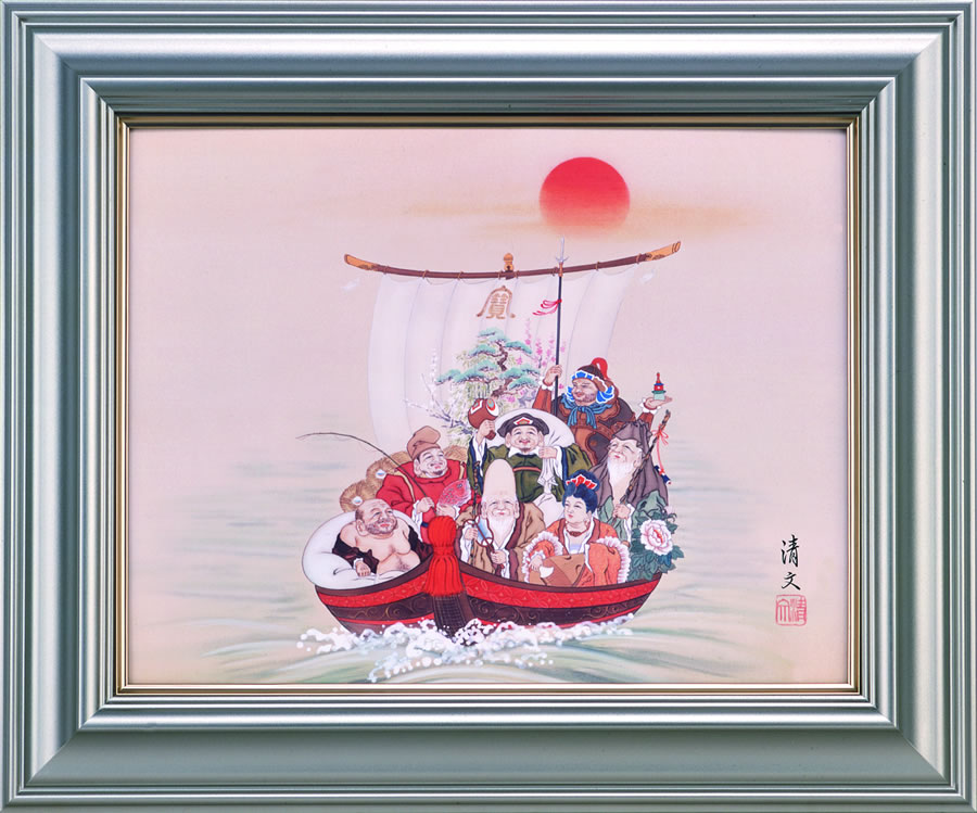 絵画【 七福神宝舟 】/ Ｐ6サイズ /加藤清文　偕拓堂アート