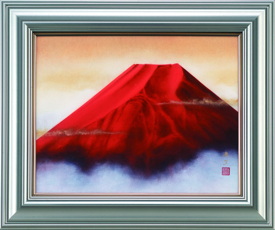 【楽天市場】絵画【 赤富士 】/ P6サイズ /中西康多 偕拓堂アート：モノマニア（逸品通販）楽天市場店