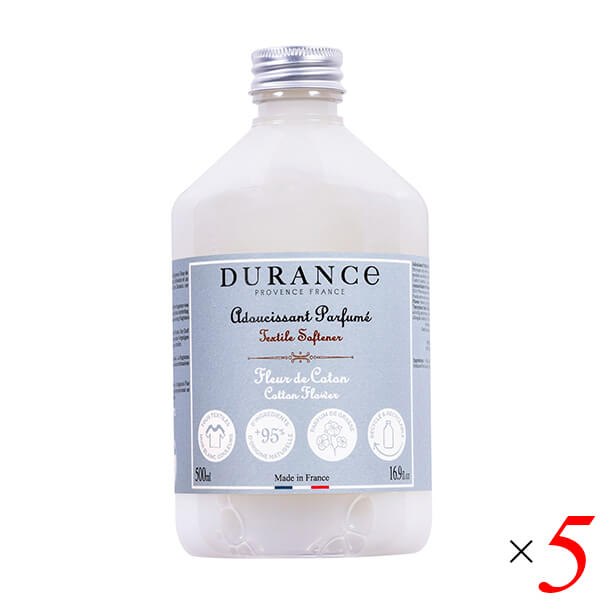 【4/15(水)限定！カードでポイント8倍！】デュランス DURANCE ランドリーソフナー 柔軟剤 500ml 香り5種 5本セット 天然アロマ 防ダニ 静電気防止