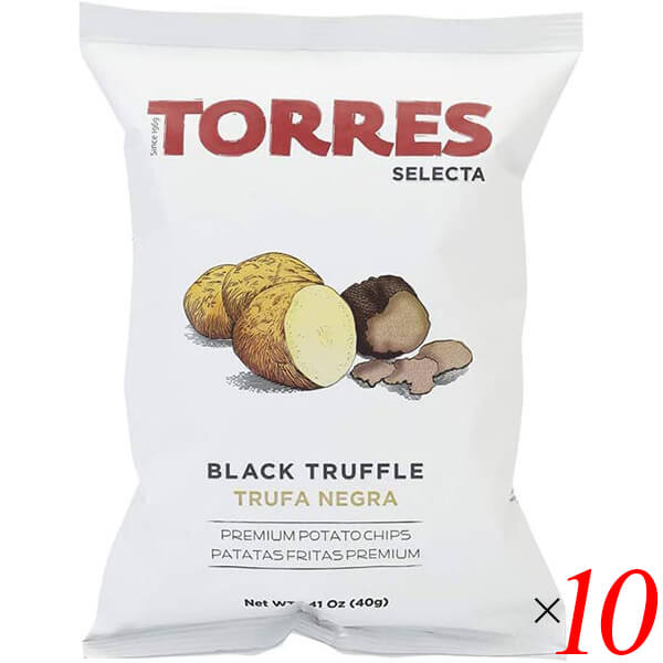 【マラソン限定！ポイント2倍！】ポテトチップス トリュフ ポテチ トーレス TORRES 黒トリュフポテトチップス 40g 10個セット