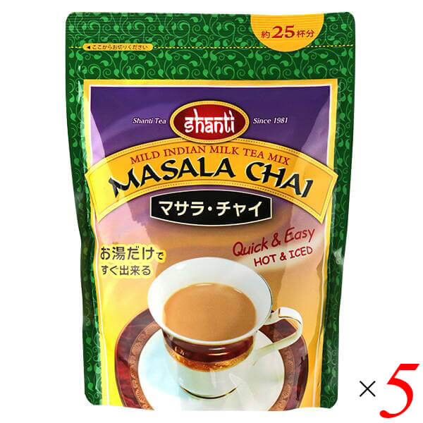 【マラソン限定！ポイント2倍！】ジャパンビジネスサービス シャンティ マサラ チャイ 380g 5個セット インスタント 粉末 パウダー