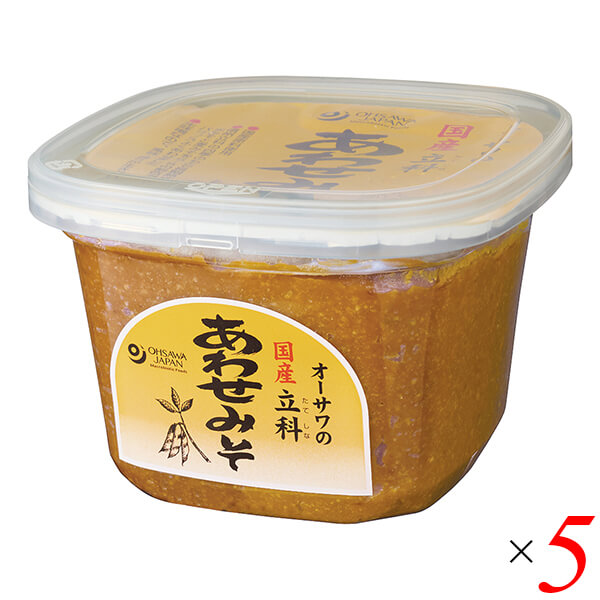 【マラソン限定！ポイント2倍！】オーサワの国産立科あわせみそ 650g 5個セット オーサワジャパン 味噌 米みそ 麦みそ 信州 生味噌 合わせ味噌