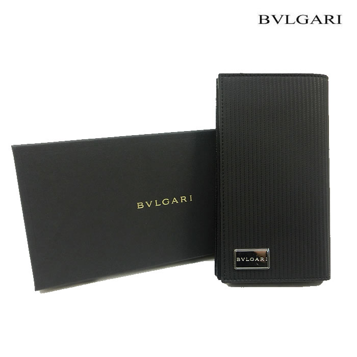 ブルガリ 長財布 BVLGARI ミレリゲ メンズ レザー ブラック 25550