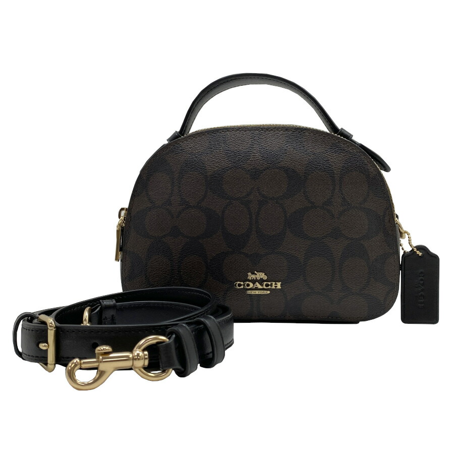【新品】コーチ COACH ハンドバッグ ショルダーバッグ 2WAY シグネチャー セレナ サッチェル ブラウン×ブラック PVC レザー レディース 女性 ギフト プレゼント 1591-IMAA8