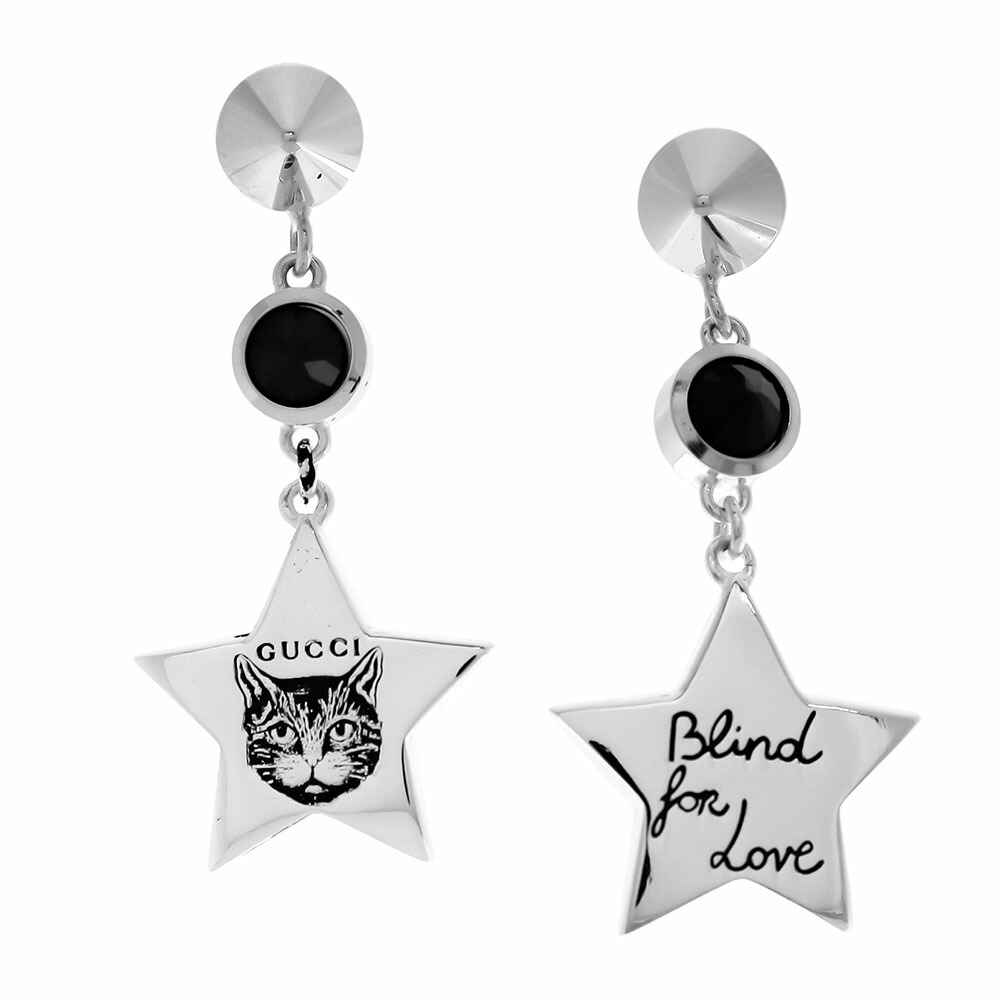 楽天市場 グッチ Gucci ピアス レディース アクセサリー ブラインド フォー ラブ Blind For Love キャット スター シルバー I8cn0 8127 Brand Selection Stage