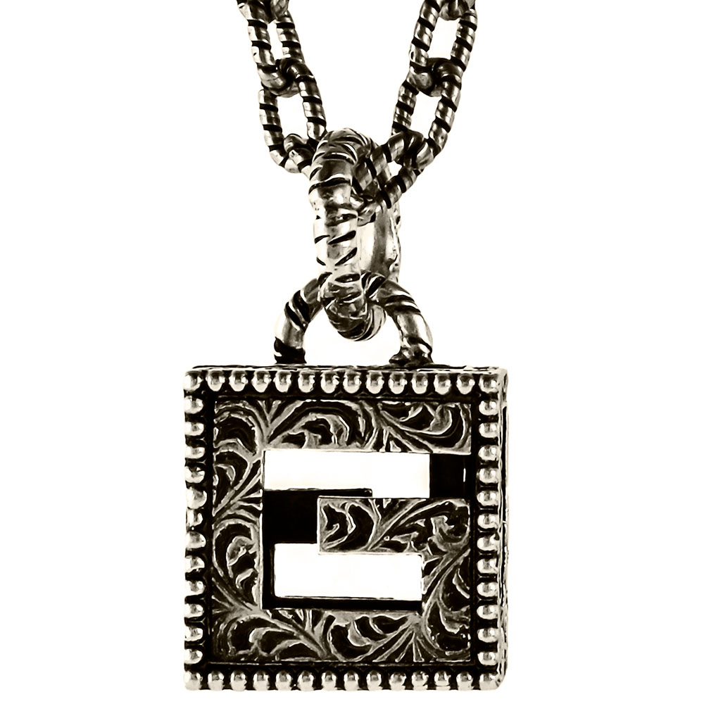 楽天市場 グッチ Gucci ネックレス メンズ アクセサリー スクエアg キューブg シルバー J8400 0811 Brand Selection Stage