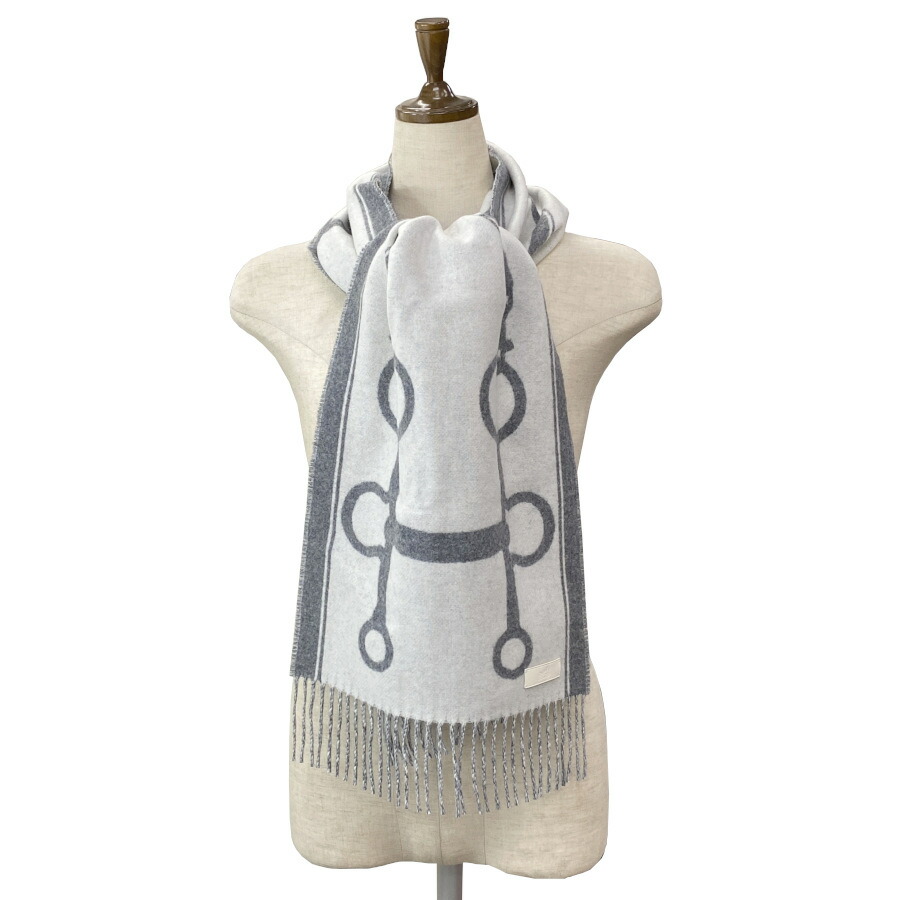 楽天市場】エルメス マフラー テット・ア・テット・エケストル グレー