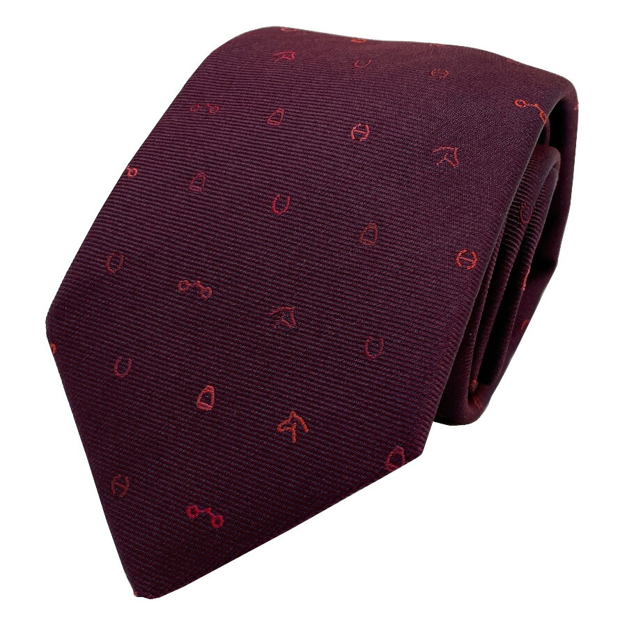 未使用級　エルメス　ネクタイ　ファソネ　H柄　ダークパープル×ワインレッド 未使用級 エルメス ネクタイ ファソネ H柄 ダークパープル×ワインレッド