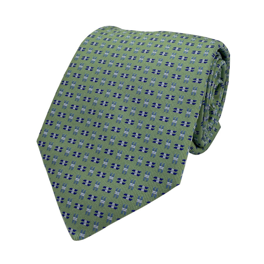 国内完売商品【新品】エルメス HERMES ネクタイ クラヴァット シルクタイ 8cm《 MILLE ET UN H 》VERT POMME / BLEU グリーン ネイビー ブルー 緑 青 水色 ロゴ イニシャル Hマーク プレゼント ギフト メンズ 男性 H659209T 07