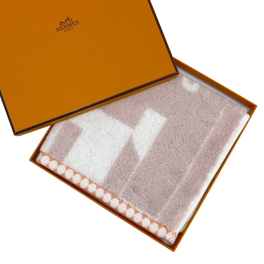 国内売り上げる商いもの【新品】エルメス HERMES 御手々西洋手ぬぐい カレタオル《 アニモー・ブロック 》サクラ色・石英 サクラ色 白いこと 綿織物 汗手拭い 西洋手ぬぐい汗手拭い 象 白 H104778M01