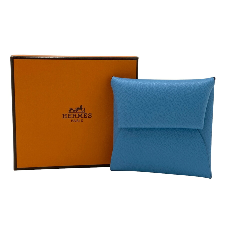 【新品】エルメス HERMES バスティア お嬢様 Bleu Azteque / ブルーアズテック Bastia Madame Bleu Azteque コインケース 御釣り入れ H078310CK