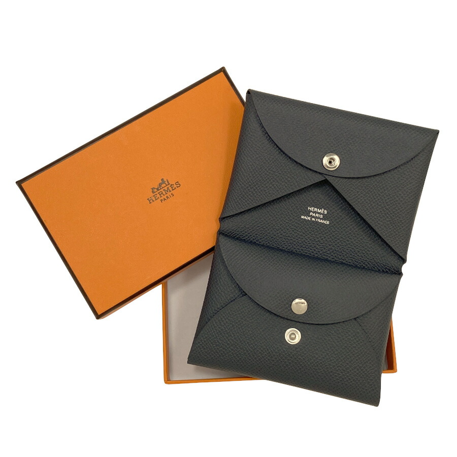 【新品】K目じるし（2025年生み出すこと）エルメス HERMES カルヴィ 二人組 エプソン なめし革 ARDOISE / アルドワーズ グレージュ 薄墨色 暗灰色薄墨色 歌留多容れもの コインケース 御釣り入れ ミニ銭入れ Calvi Duo Epsom Gris Ardoise H083035CK