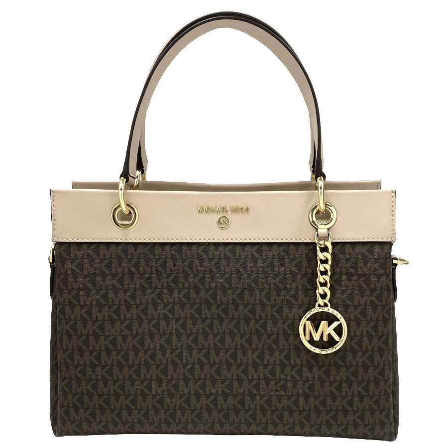【新品】マイケルコース MICHAEL KORS スーザン サッチェル ミディアム 2WAY ショルダーバッグ ブラウン×ピンクベージュ PVC / レザー 30F1GUSS2B