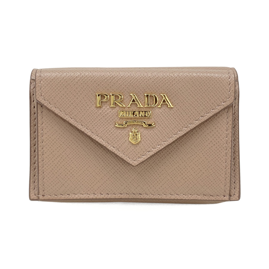 新作モデル ピンク レザー ミニ財布 折財布 プラダ prada - 財布