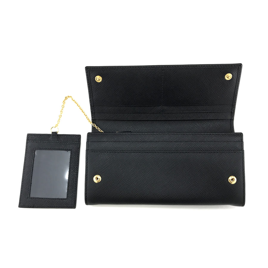 プラダ PRADA 長財布 フラップ サフィアーノ トライアングル SAFFIANO TRIANG 三角ロゴプレート パスケース付 レザー ブラック 1MH132 QHH F0002 プラダ PRADA 長財布 フラップ サフィアーノ トライアングル SAFFIANO TRIANG 三角ロゴプレート パスケース付 レザー ブラック 1MH132 QHH F0002