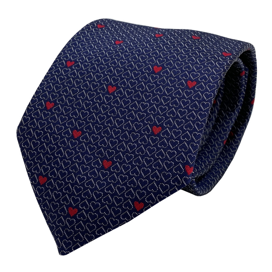 国内売り上げる商いもの【新品】エルメス HERMES タイ 絹地タイ王国 8糎《 DARLING 》MARINE FONCE / ROUGE 米国海軍 赤いこと 紺  青 赤 ロゴタイプ ハート形目じるし 差し上げ物 差し上げ物 メンズ 成人男性 H658978T 02