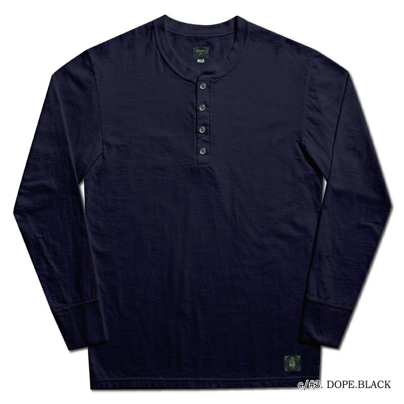 SPINNER.L DOPE.BK WORKER HENLEY NECK SPINNERL DELUXEWARE デラックスウエア長袖Tシャツ DALEE'S ダリーズヘンリーネック長袖Tシャツ|アメカジ バイカー 2ND・セカンド