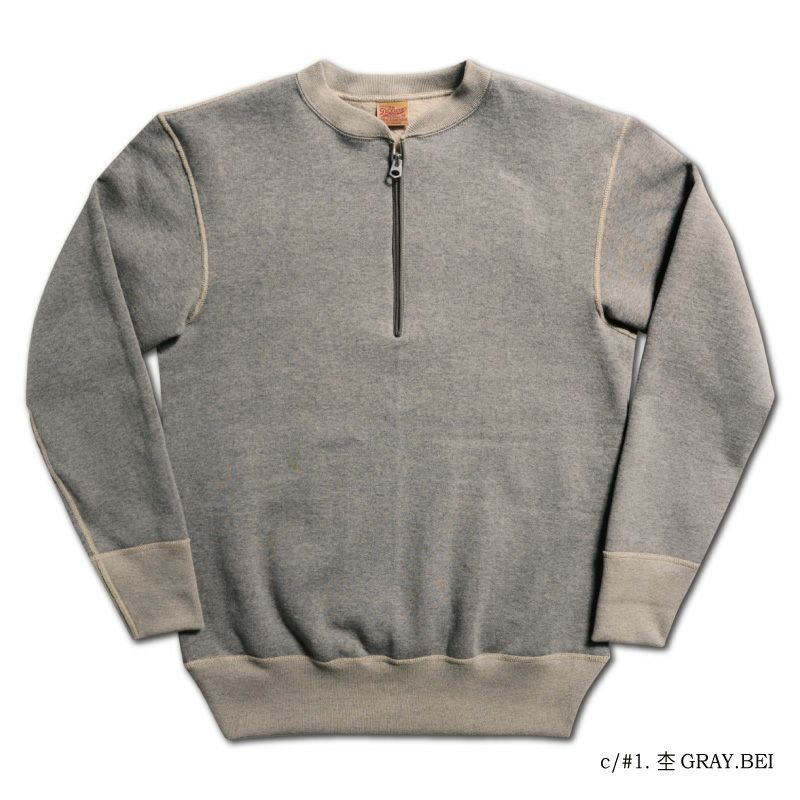 S105-00-MGRYBE-7inch HALF-ZIP PLAIN-S10500-DELUXEWARE-デラックスウエアスウェット・デラックスウエアスエット-HALF ZIP SWEATER-ハーフジップ【送料無料】【smtb-tk】【楽ギフ_包装】｜アメカジ バイカー 2ND・セカンド 13,490円