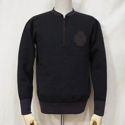 S105-02-ブラック-No.1-S10502-DELUXEWARE-デラックスウエアスウェット-デラックスウエアスエット-HALF ZIP SWEATER-ハーフジップセーター【送料無料】【smtb-tk】【楽ギフ_包装】