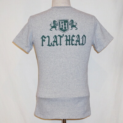 TEH-04W-杢グレー-FH-TEH04W-FLATHEAD-フラットヘッドTシャツ-FLATHEAD-フラットヘッドヘンリーネックTシャツ【送料無料】【smtb-tk】【楽ギフ_包装】｜アメカジ バイカー 2ND・セカンド