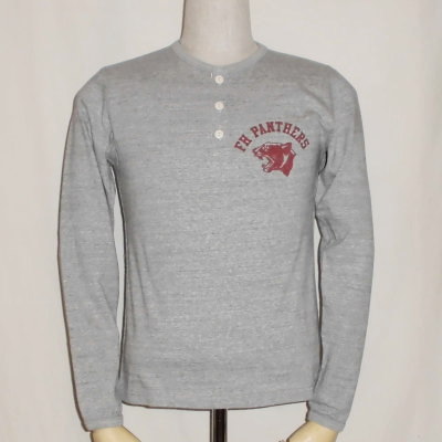 THE-02W-杢グレー-FH PANTHERS-THE02W-FLATHEAD-フラットヘッド長袖Tシャツ-FLATHEAD-フラットヘッドヘンリーネック長袖Tシャツ【送料無料】【smtb-tk】【楽ギフ_包装】