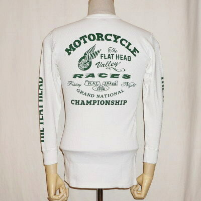 THLA-09W-ホワイト-FLAT TRACK-THLA09W-FLATHEAD-フラットヘッドサーマルTシャツ【送料無料】【smtb-tk】【楽ギフ_包装】