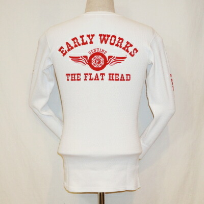 THLV-01W-ホワイト-EARLY WORKS-THLV01W-FLATHEAD-フラットヘッドサーマルTシャツ【送料無料】【smtb-tk】【楽ギフ_包装】｜アメカジ バイカー 2ND・セカンド