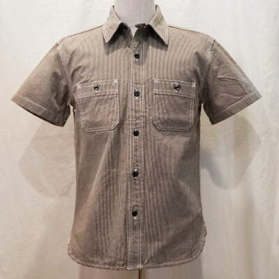 CO-10HW-カーキ-ピンヒッコリーワークシャツ10半袖-CO10HW-FLATHEAD-フラットヘッドシャツ【送料無料】【smtb-tk】【楽ギフ_包装】
