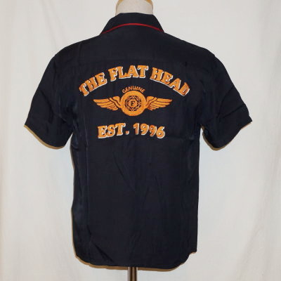 F-SRO-001S-ブラックレッド-EST 1996-FSRO001S-FLATHEAD-フラットヘッドレーヨンシャツ-ボーリングシャツ-シャツ半袖【送料無料】【smtb-tk】【楽ギフ_包装】｜アメカジ バイカー 2ND・セカンド