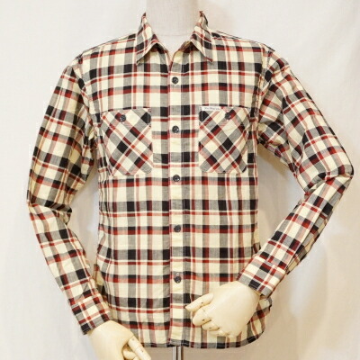 CO-23W-イエロー-チェックワークシャツ23長袖-CO23W-FLATHEAD-フラットヘッドシャツ-GLORYPARK-グローリーパークシャツ【送料無料】【smtb-tk】【楽ギフ_包装】｜アメカジ バイカー 2ND・セカンド