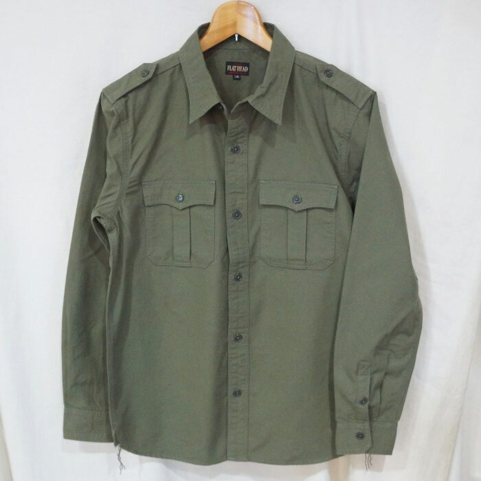 R.J.B フラットヘッド ブラックシャンブレー リネン 半袖シャツ 40 R.J.B フラットヘッド ブラックシャンブレー リネン 半袖シャツ