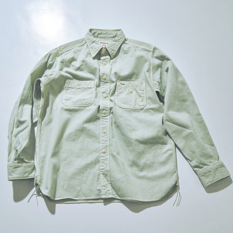 SJCBS24-TS GRN 天然染めセルビッチシャンブレーシャツ SJCBS24TS SAMURAIJEANS サムライジーンズ シャツ 長袖シャツ へリンボンシャツ【送料無料】【smtb-tk】【楽ギフ_包装】
