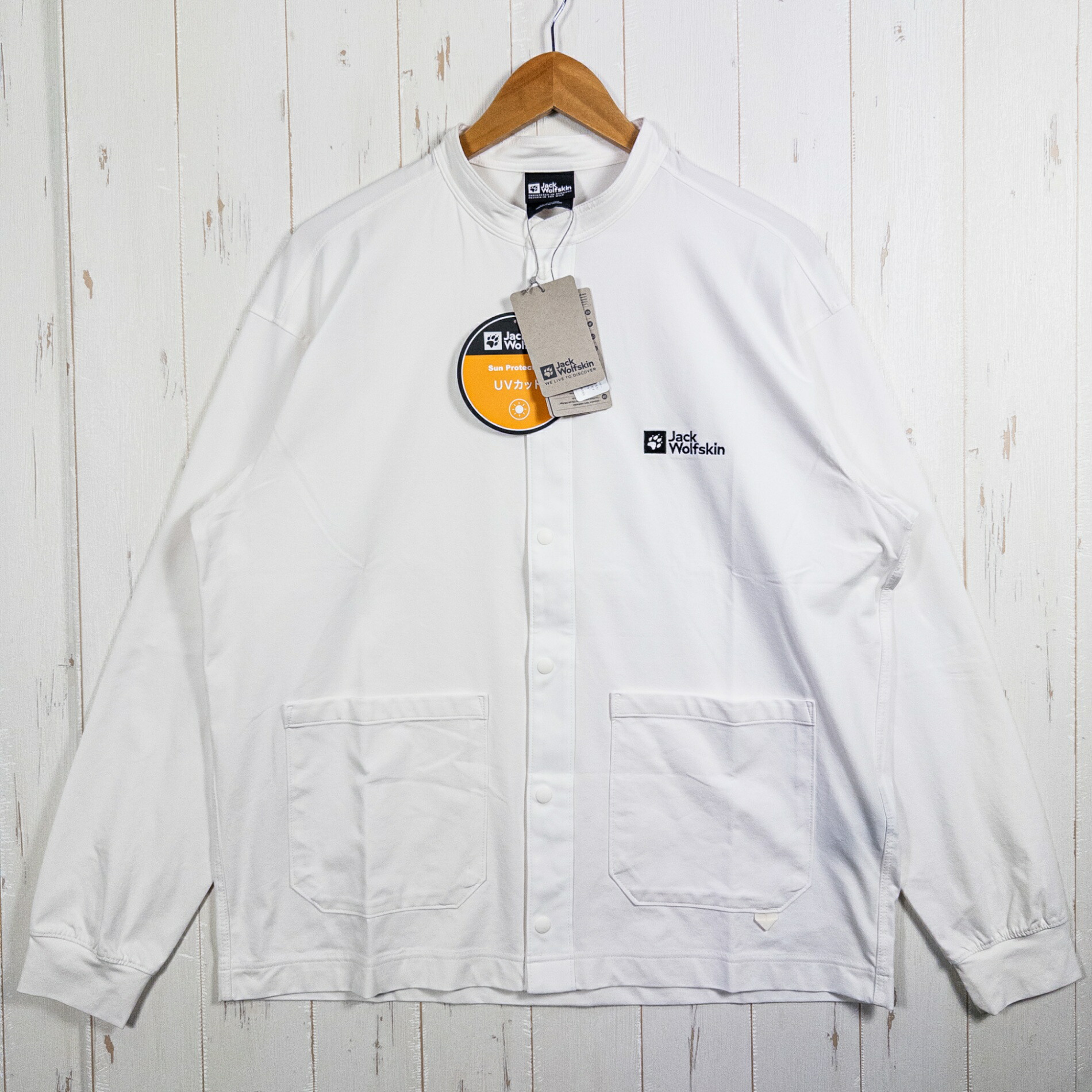 【Men\u0027s L 白いこと系】 Jackwolfskin ( ジャックウルフスキン ) JP サンシェルター ジレー JP SUNSHELTER CARDIGAN ポリエステル お召しもの トップス 肌付き プルオーバー ロングスリーブシャツ 化繊 z00053092 トップス-メンズインナー-スポーツ・アウトドア
