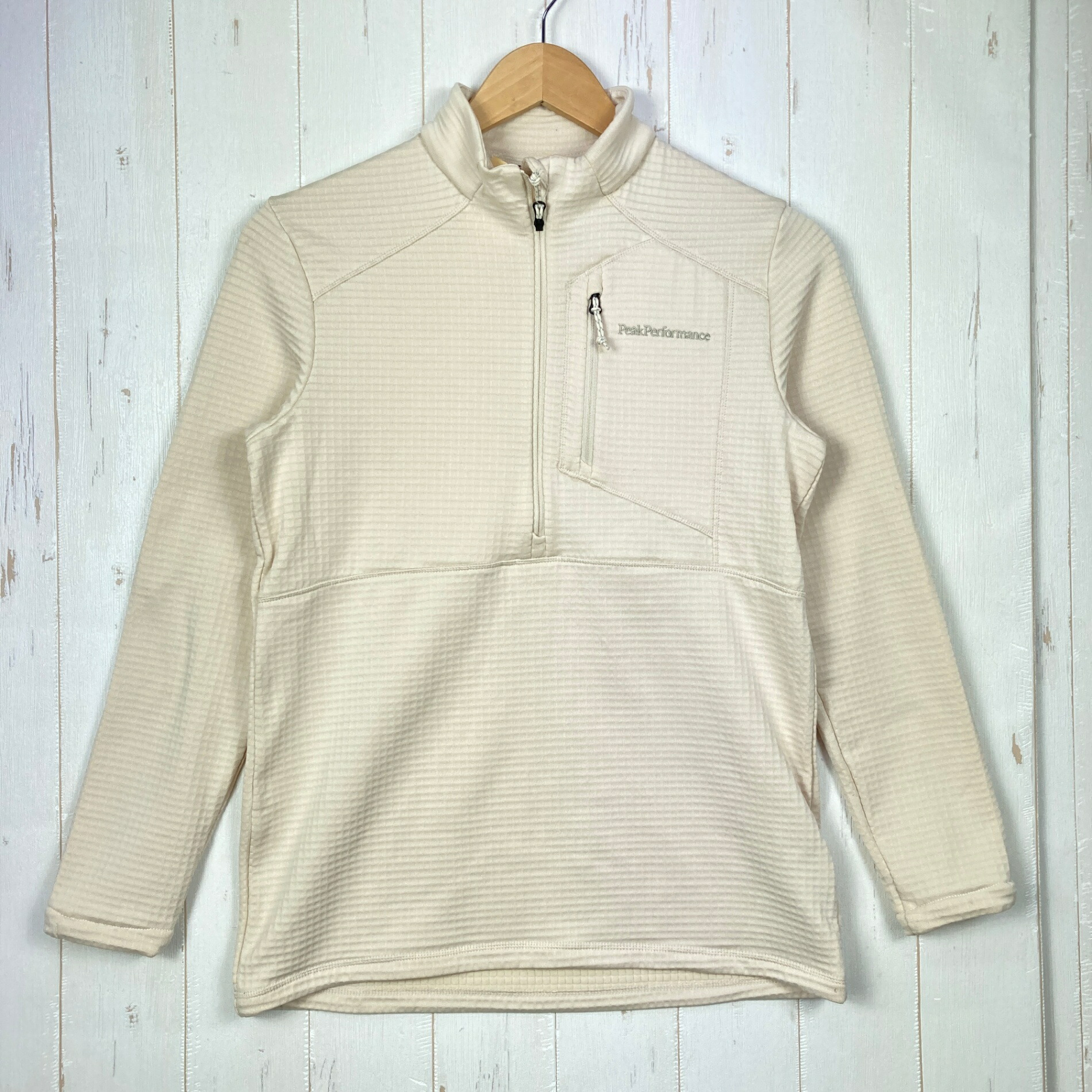 【Women\u0027s XS ベージュ系】 Peak Performance ( まっ盛り動作 ) トレイル ポーラテック 二分の一 ジップ ウィメンズ Trail Polartec Half Zip ポリエステル 御召しもの トップス アウター 上衣 フリース ポーラ