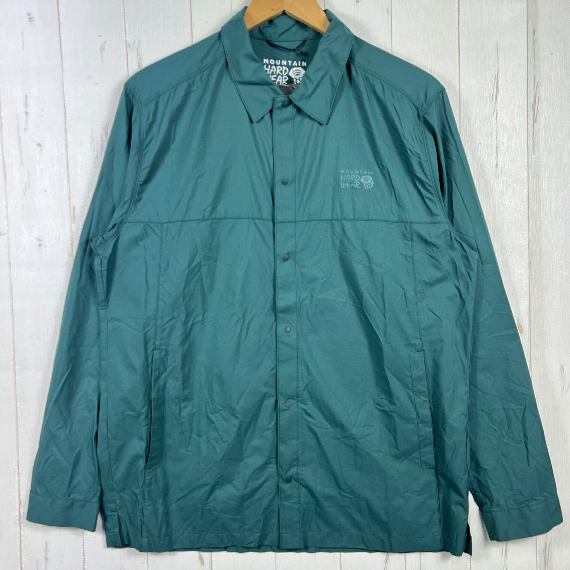 【Unisex M 緑であること系】 Mountain Hardwear ( 牟礼ハードウエア ) 中核グループ エア湖甲殻 プルオーバー 上衣 Kor AirShell Shirt Jacket OE0400 318 z00056049 318 化繊 ロングスリーブシャツ スポーツ・アウトドア-トップス