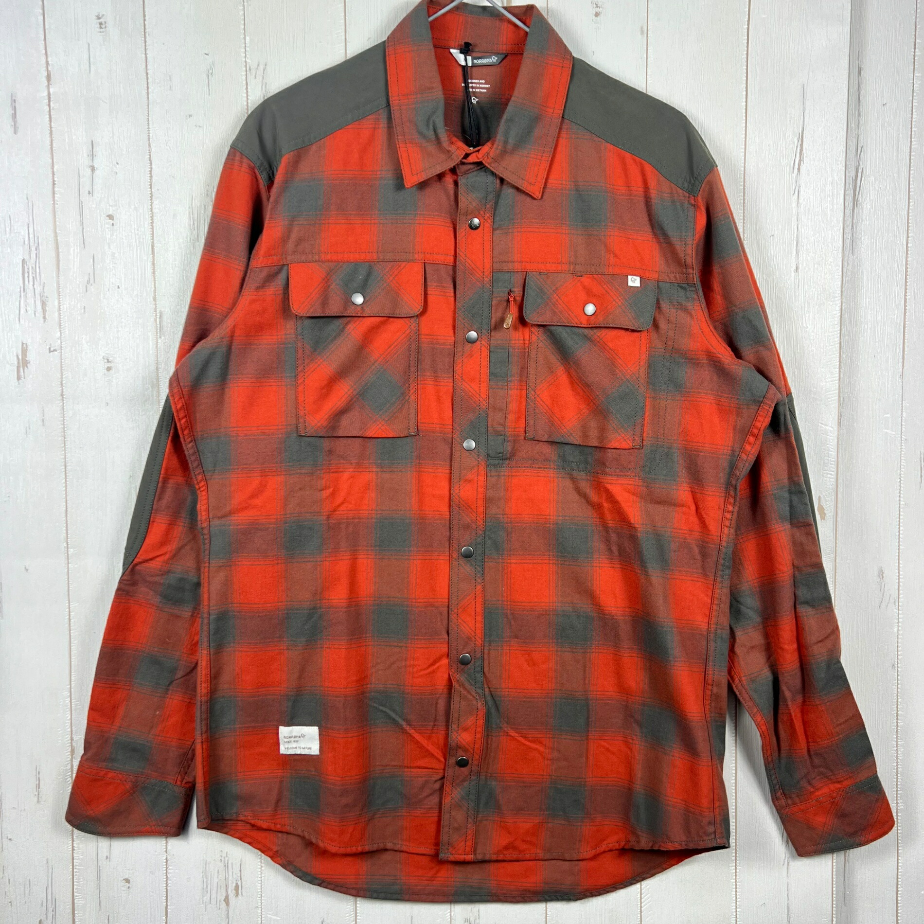 【Men\u0027s M 赤銅色系】 Norrona ( ノローナ ) スヴァールバル 綿ネル プルオーバー メンズ Svalbard Flannel Shirt M\u0027s 2404-19 5516 ROOIBOS TEA/SLATE GREY z00056106 5516 スポーツウェア・アクセサリー-メンズインナー