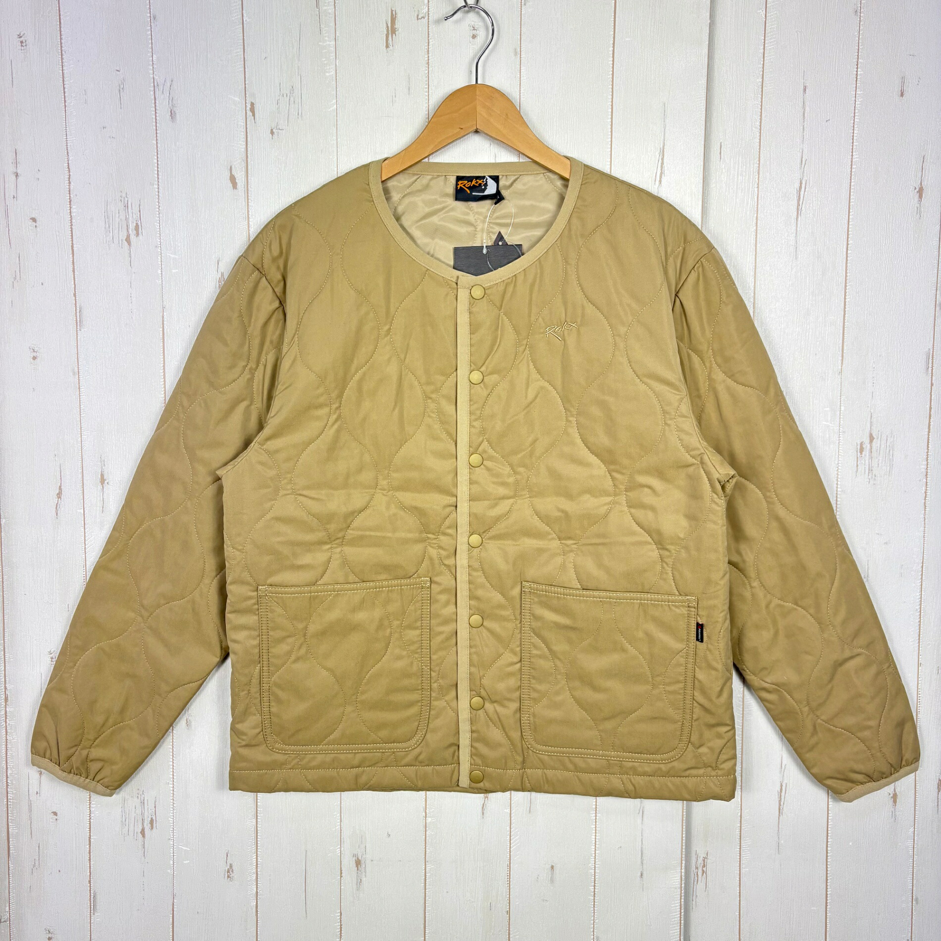【Men's S ベージュ系】 Rokx ( ロックス ) キルト カーディガン インスレーテッド ポーラテック パワー フィル Quilt Cardigan Insulated Polartec Power Fill RXMF234024 R21 TAN z000|セカンドギア 2ndGear 店